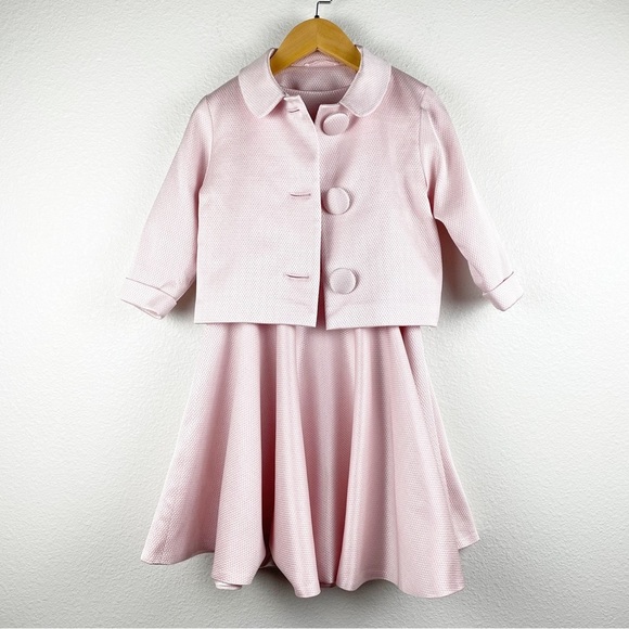 Little Wardrobe London Pink Dress & Jacket Set‎ Size 8-9Y - Picture 2 of 14